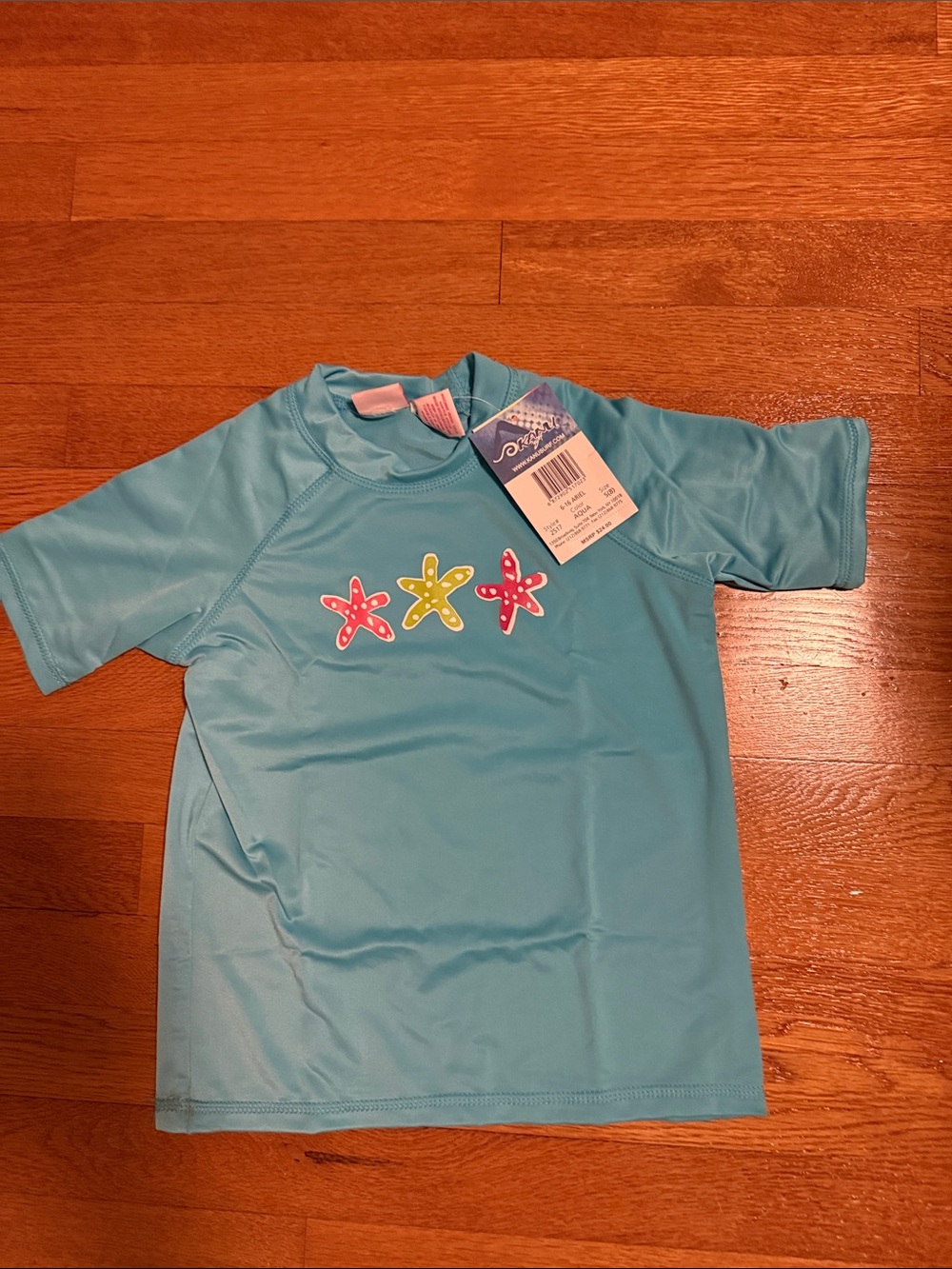 Kanu Surf Kids Light Blue Rash Guard with Colorful Starfish size s (8)